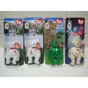 TY Beanie Babies McDonalds International Bears LOT of 4-ALL w/ Errors NEW *RARE*